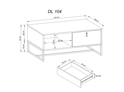 Konferenční stolek Pi Dark DL-104-1 šíře 104 cm