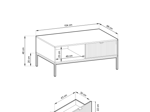 Konferenční stolek Pi Nova L-104 šíře 104 cm