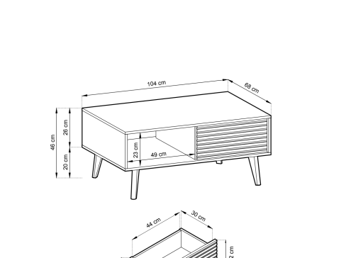 Konferenční stolek Pi Willow L-104 šíře 104 cm
