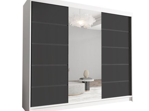 Šatní skříň Davos VI šíře 250 cm s velkým zrcadlem