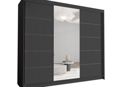 Šatní skříň Davos VI šíře 250 cm s velkým zrcadlem