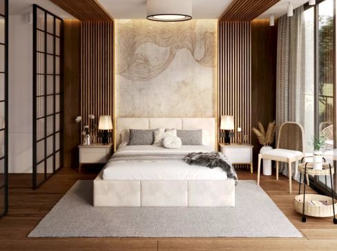 Manželská čalouněná postel Fdm Fresia Paris šíře 193 cm