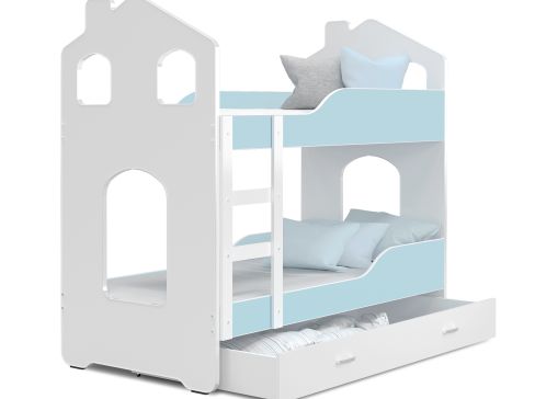 Dětská dvoupatrová postel Fdm Dominik Domek hloubky 198 cm