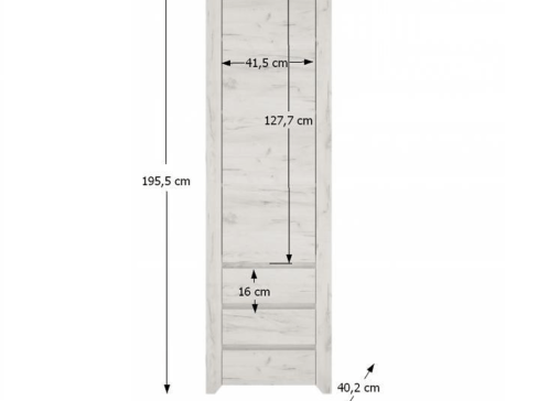 Úzká skříň K Angel Typ 10 šíře 56 - bílá craft