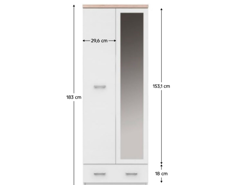 Skříň se zrcadlem K Topty 2d1s šíře 60 cm