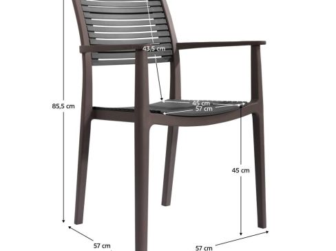 Stohovatelná zahradní židle K Herta, hnědá / šedá