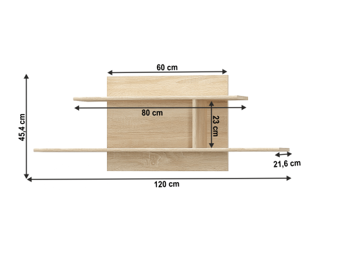 Závěsná police K Teyo 120 šíře 120 cm - dub