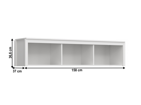 Nástěnný regál K Olje 160 šíře 158 cm - bílá