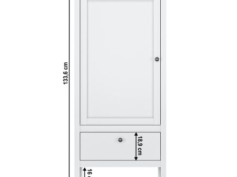 Regál K Olje 1d1s šíře 65 cm - bílá