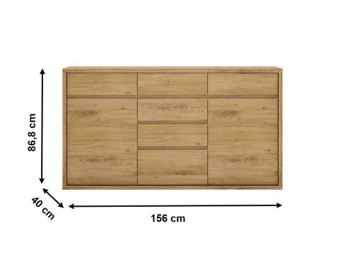 Komoda K Sheldon Typ 41 šíře 156 cm - dub shetland