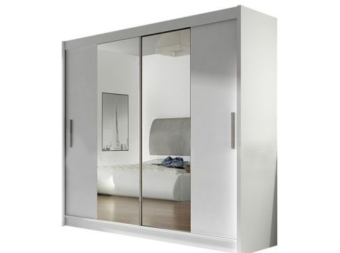 Šatní skříň Bega II šíře 180 cm s dvojitým zrcadlem a posuvnými dveřmi