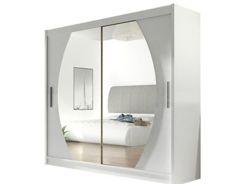 Šatní skříň Bega IV šíře 180 cm s dvojitým zrcadlem a posuvnými dveřmi