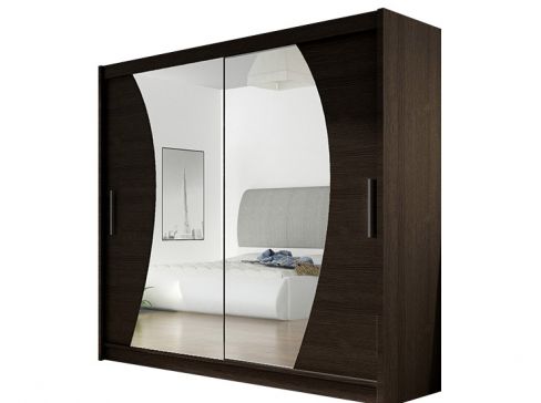 Šatní skříň Bega IX šíře 180 cm s dvojitým zrcadlem a posuvnými dveřmi