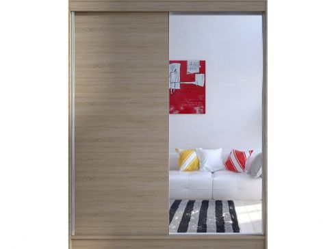 Šatní skříň Camino šíře 150 cm s velkým zrcadlem a posuvnými dveřmi