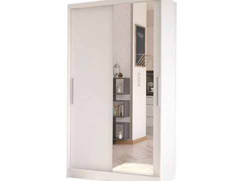 Šatní skříň Costa VI šíře 100 cm s posuvnými dveřmi a s velkým zrcadlem
