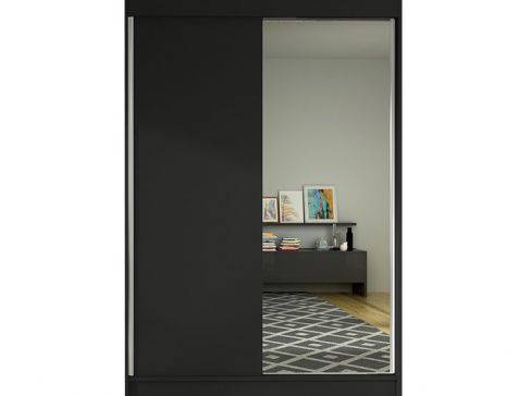Šatní skříň Lino šíře 120 cm se zrcadlem a posuvnými dveřmi