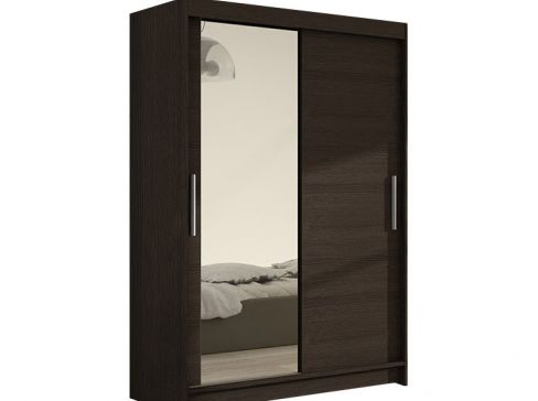 Šatní skříň Miami VI šíře 120 cm se zrcadlem a posuvnými dveřmi