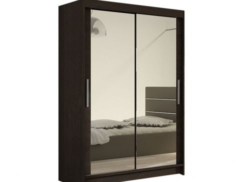 Šatní skříň Miami VII šíře 120 cm s dvojitým zrcadlem a posuvnými dveřmi