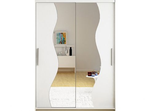 Šatní skříň Miami S šíře 120 cm s dvojitým zrcadlem a posuvnými dveřmi