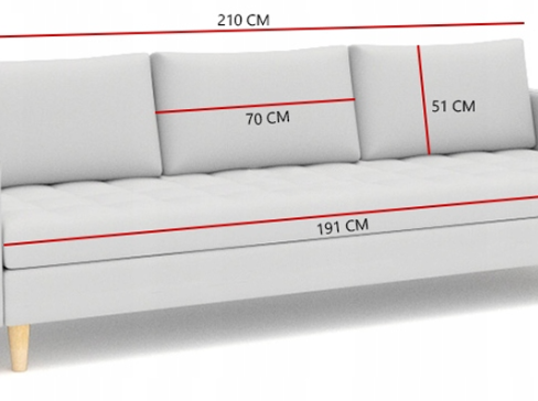 Rozkládací pohovka Oslo šíře 210 cm