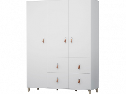 Idzczak šatní skříň Figo 4s 3d šíře 153 cm se třemi dveřmi a čtyřmi šuplíky
