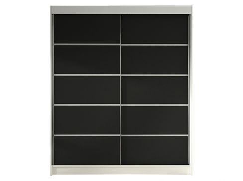 Šatní skříň Lino IV - stěny bílá / černá