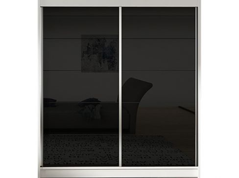 Šatní skříň Vito I - stěny bílá / lesklá černá