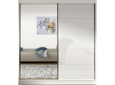 Šatní skříň Vito V šíře 150 cm s posuvnými dveřmi a zrcadlem