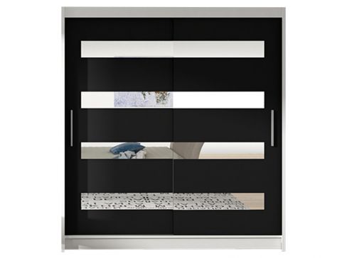 Šatní skříň Westa XIII - stěny bílá / černá