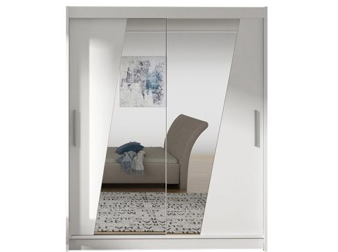 Šatní skříň Westa XIV šíře 150 cm s půleným zrcadlem a posuvnými dveřmi