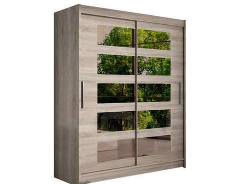 Šatní skříň Westa V šíře 150 cm s obdélníkovými zrcadly a posuvnými dveřmi
