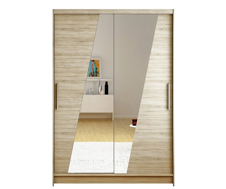 Šatní skříň Miami VIII šíře 120 cm s dvojitým zrcadlem a posuvnými dveřmi
