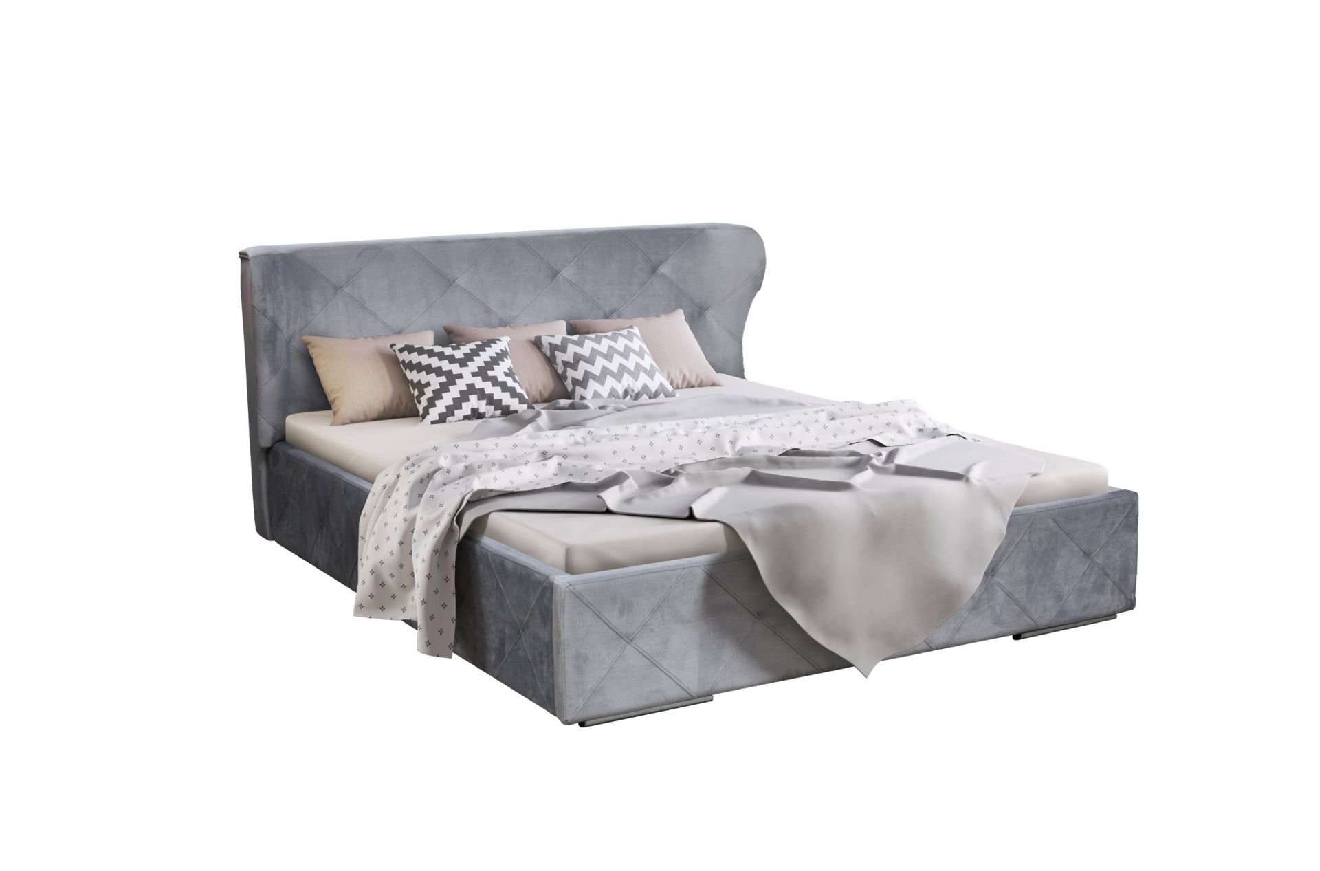 Čalouněná postel Orlando šíře 186 cm, s roštem a úložným prostorem