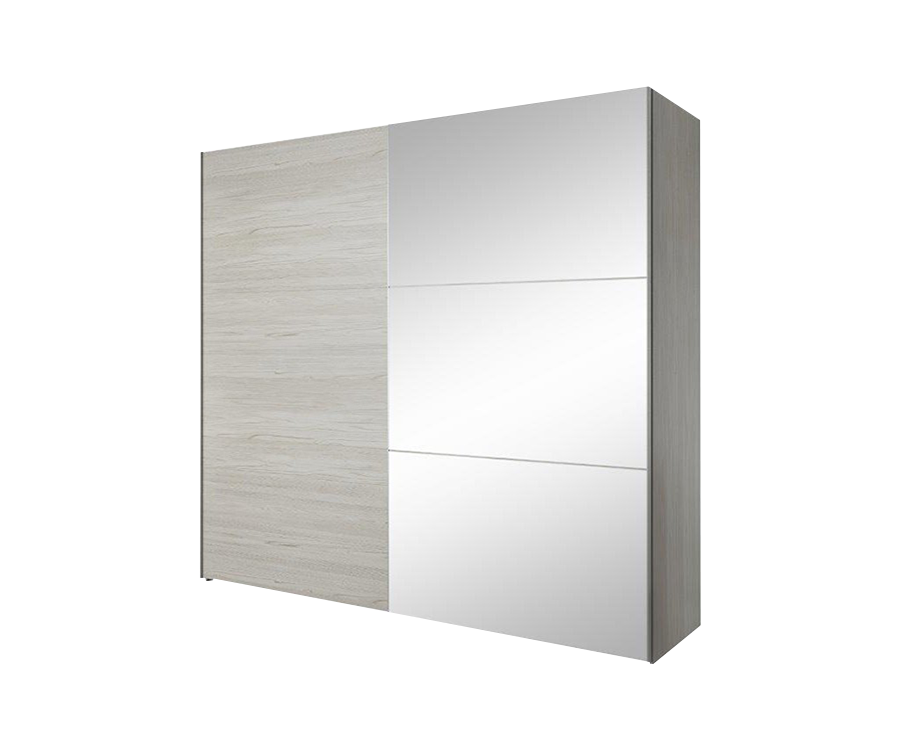 Šatní skříň Venlo značky Idzczak šíře 230 cm s posuvnými dveřmi a zrcadlem